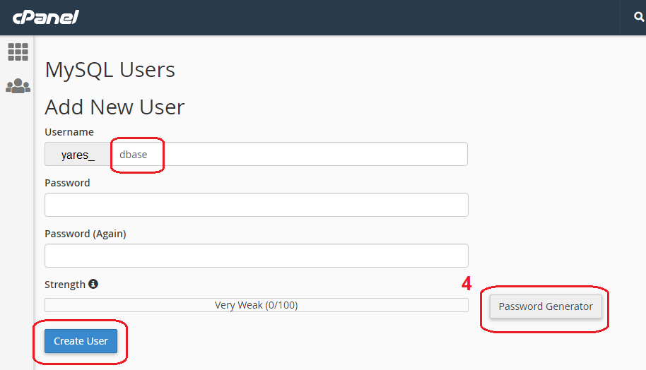 ایجاد کاربر جدید در cpanel از قسمت Add New User