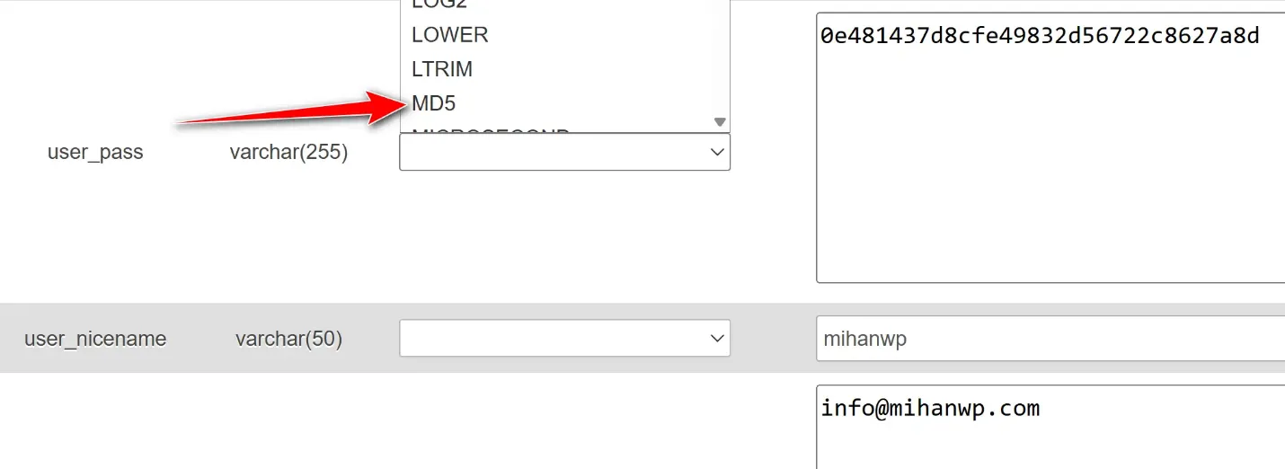 ورود به phpMyAdmin